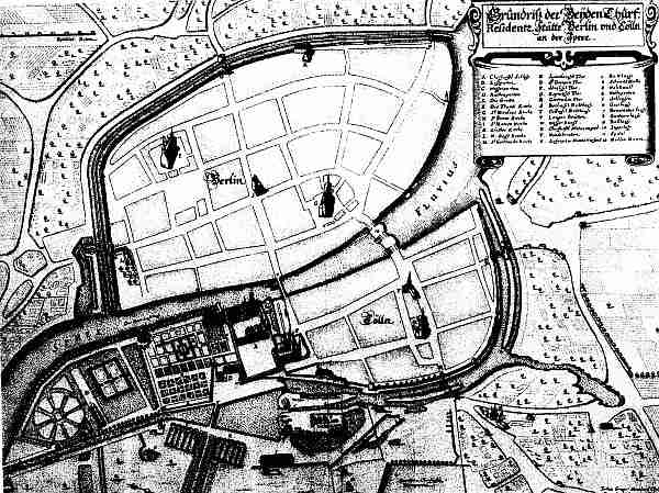 Historical Townmap of Berlin 1652