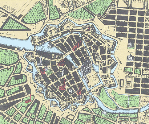 Stadtplan von 1740